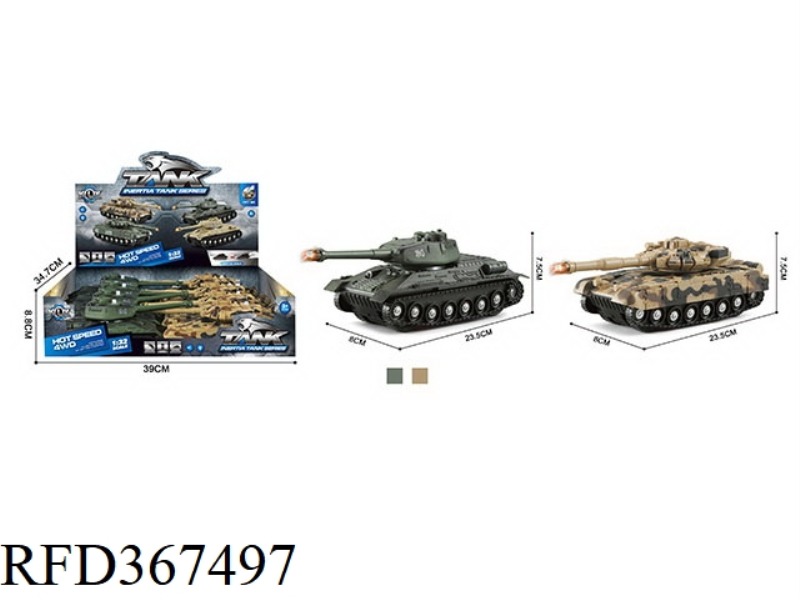 CAMOUFLAGE FRICTION TANK WITH LIGHT AND MUSIC 8PCS