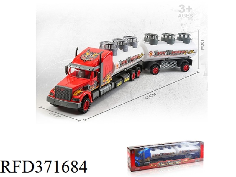 INERTIAL AMERICAN-HEADED TANK TRUCK, DOUBLE TRAILER