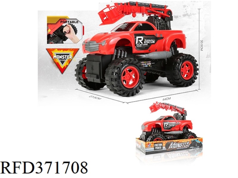 INERTIA MONSTER ROAD RESCUE CRANE HAND TRUCK 1:10