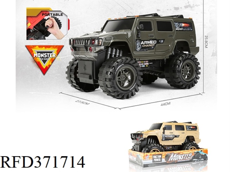 INERTIA MONSTER MILITARY HUMMER PORTABLE CAR 1:10