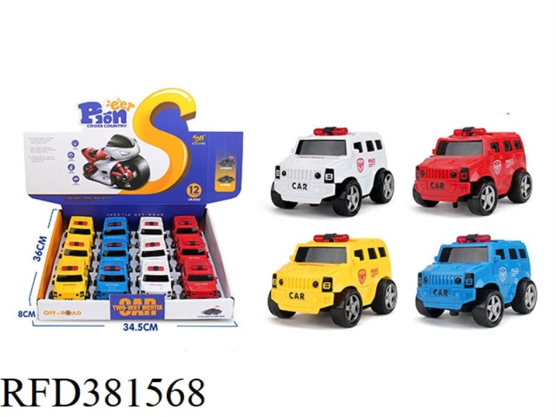 360° ROTATING INERTIAL POLICE CAR 12PCS