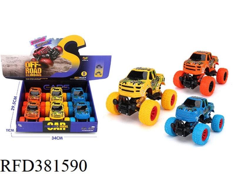 DOUBLE PULL BACK CLIMBING CAR 6PCS