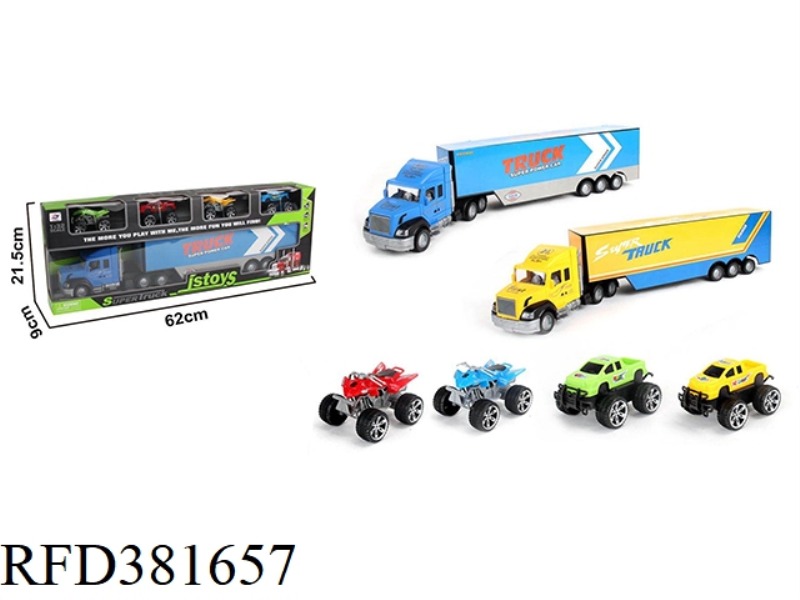 INERTIAL TRAILER CONTAINER TRUCK PLUS 4 TROLLEYS