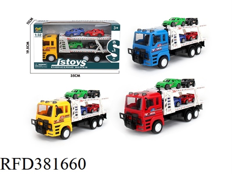 INERTIAL FLATBED TRUCK TOW 4 TROLLEYS