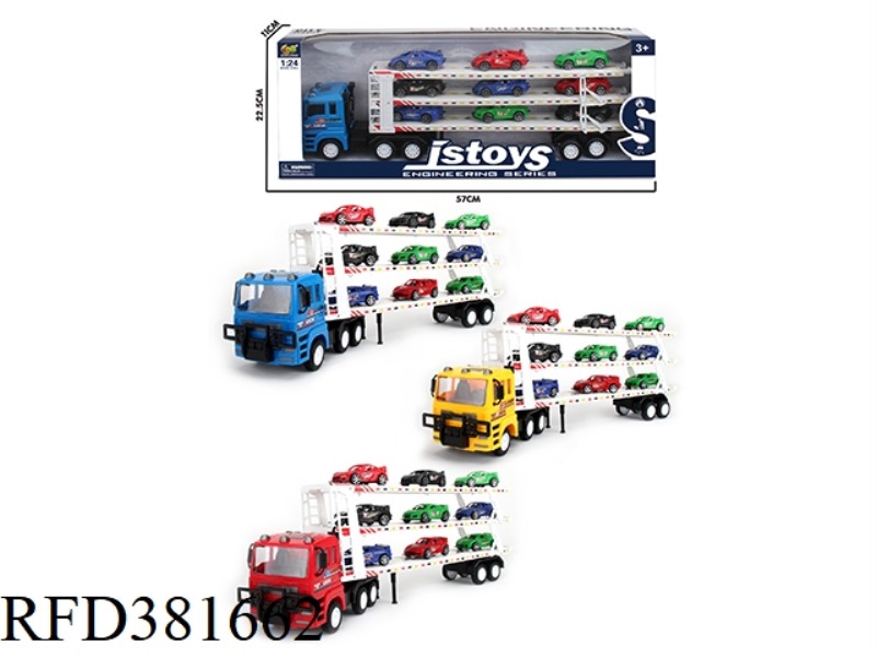 INERTIAL FLATBED TRUCK TOW 9 TROLLEYS