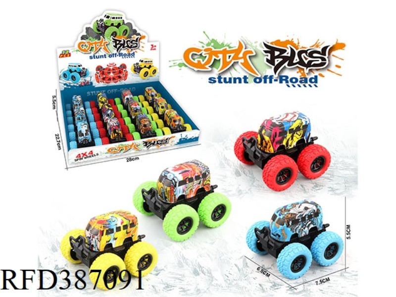 DUAL INERTIA OFF-ROAD GRAFFITI BUS 12PCS