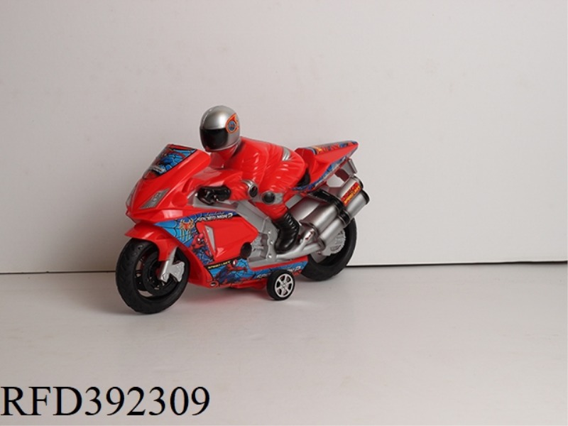 SPIDERMAN RIDES ON A MOTORCYCLE
