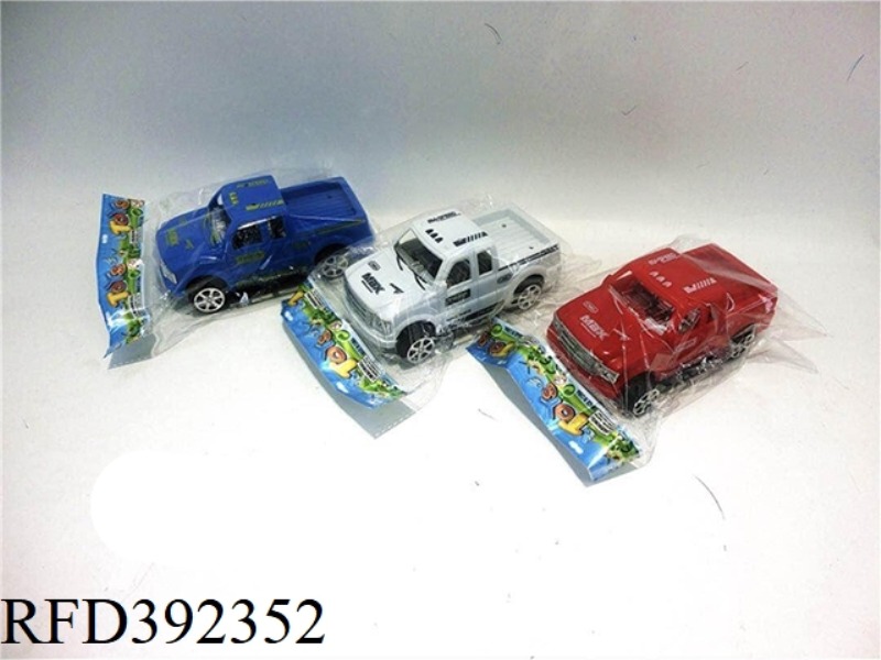 14CM SOLID COLOR PAD PRINTING INERTIAL CAR (RED, BLUE AND WHITE 3 COLORS MIXED)