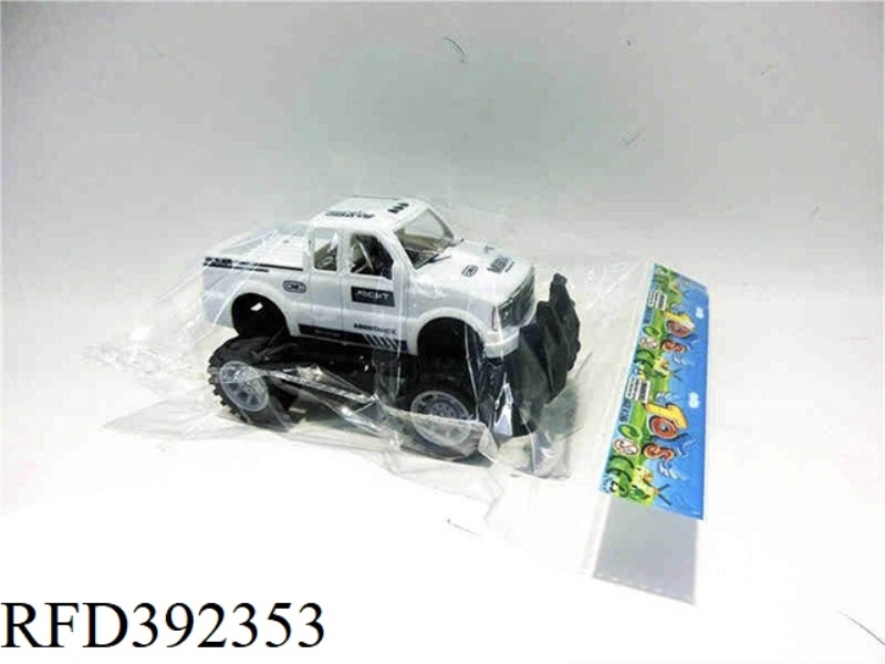 15.5CM SOLID COLOR PAD PRINTING INERTIAL CAR (RED, BLUE AND WHITE 3 COLORS MIXED)