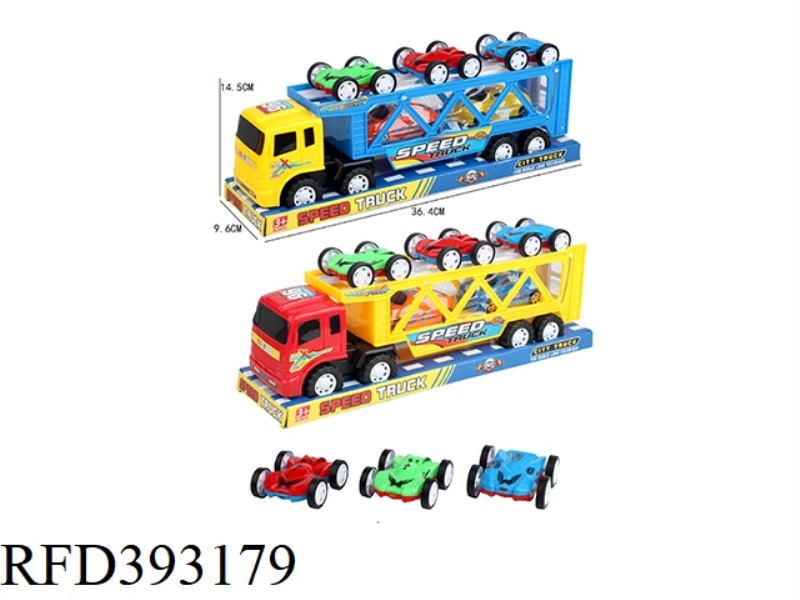 THE INERTIA TRAILER CARRIES 2 SLIDING SPORTS CARS + 3 DOUBLE INERTIA CARS