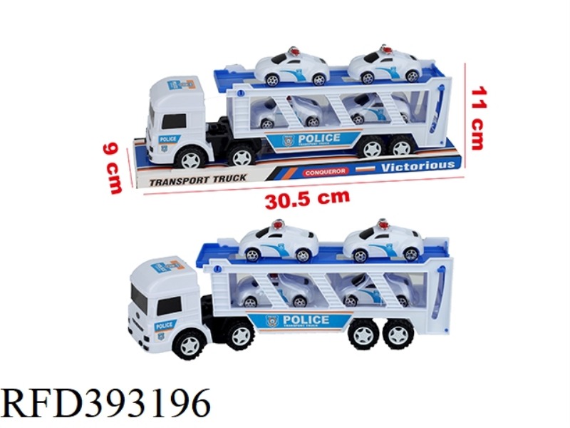INERTIAL TRAILER CARRIES 4 TAXIING POLICE CARS