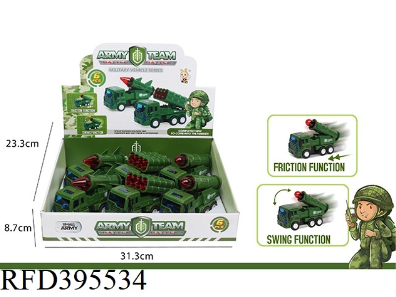 LIGHTNING LEGION FRICTION CAR GREEN 6PCS