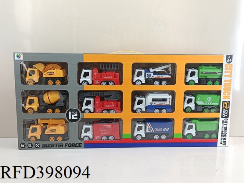 FRICTION TOY CAR SET COMBINATION (12PCS)