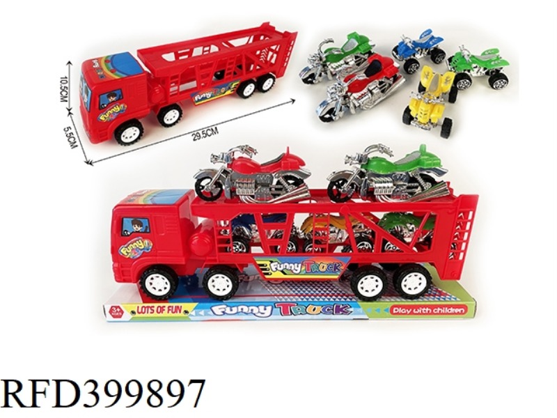 FUN TRUCK WITH 2 HARLEYS + 3 BEACH MOTORCYCLES