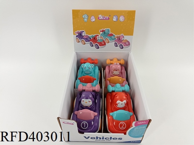 INERTIAL CARTOON ANIMAL CART (4PCS,BOX)