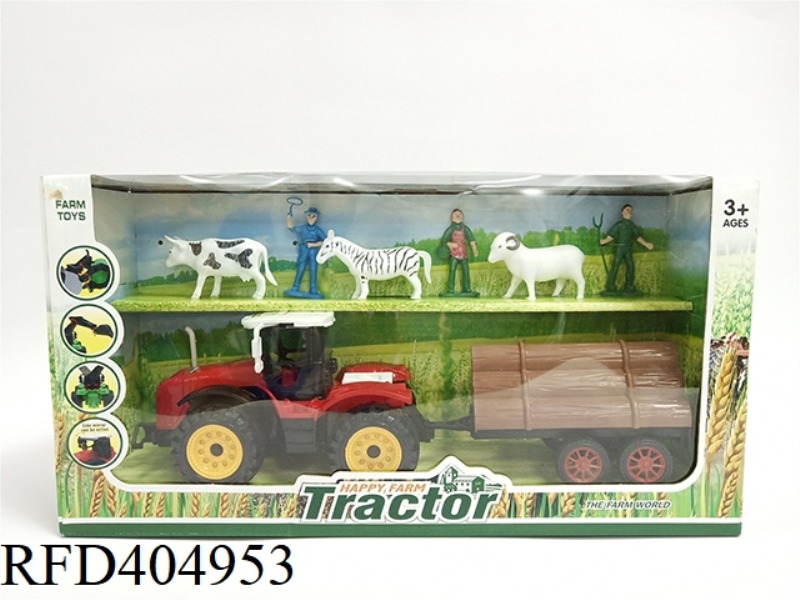 FARMER CARTS TOWING CHINESE FIR PEOPLE AND COWS, HORSES AND SHEEP