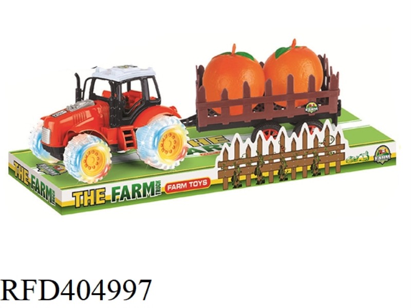 FARMER CAR TOW POWDER ORANGE WITH FIVE LIGHTS AND MUSIC