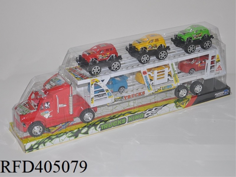 INERTIAL DOUBLE-DECK TRACTOR WITH 6 SLIDING RACING CARS