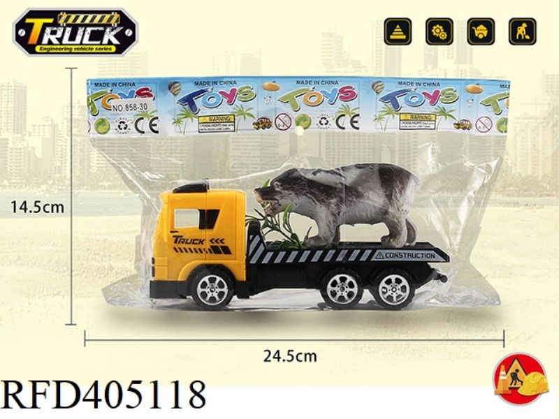 INERTIAL ENGINEERING FLATBED CAR BEAR AND GRASS