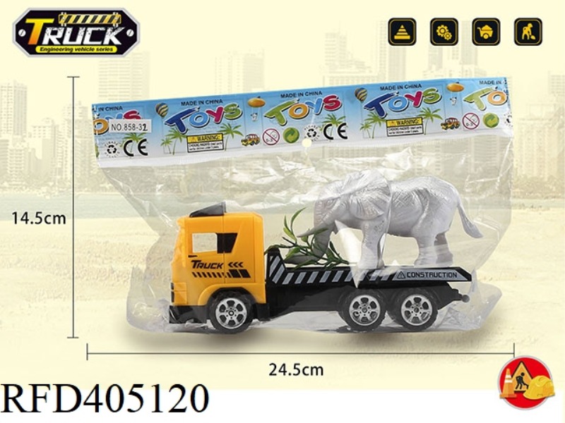 INERTIAL ENGINEERING FLATBED VEHICLE ELEPHANT AND GRASS