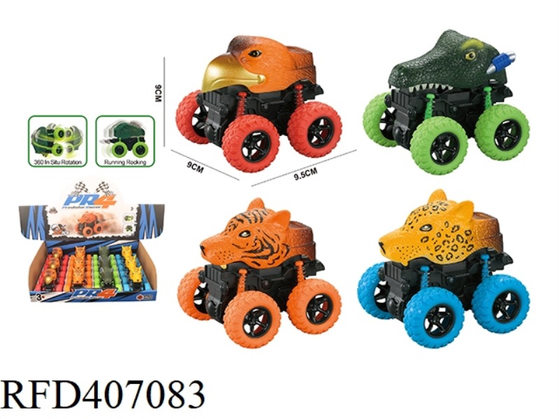 ANIMAL INERTIAL ROCKING CAR 12PCS