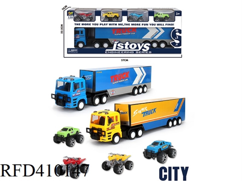 INERTIAL TRAILER CONTAINER TRUCK PLUS 4 TROLLEYS