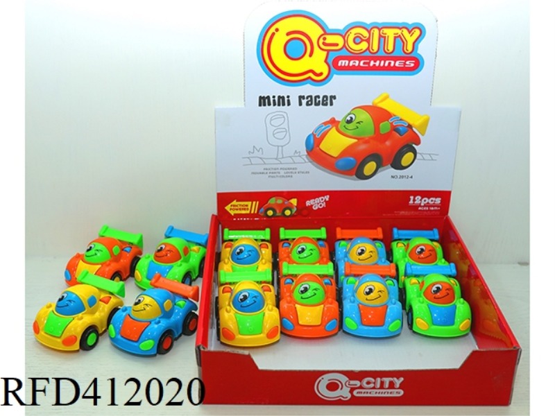 INERTIAL FOUR-COLOR CARTOON RACING CAR 12PCS