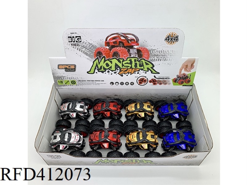 INERTIAL OFF-ROAD VEHICLE (DUMPER SERIES METALLIC COLOR) 8PCS