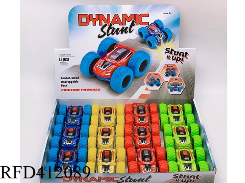 STUNT DOUBLE-SIDED CAR 12PCS