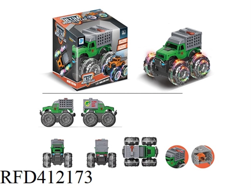 COLORFUL WHEEL INERTIAL PICKUP DINOSAUR BOX CAR