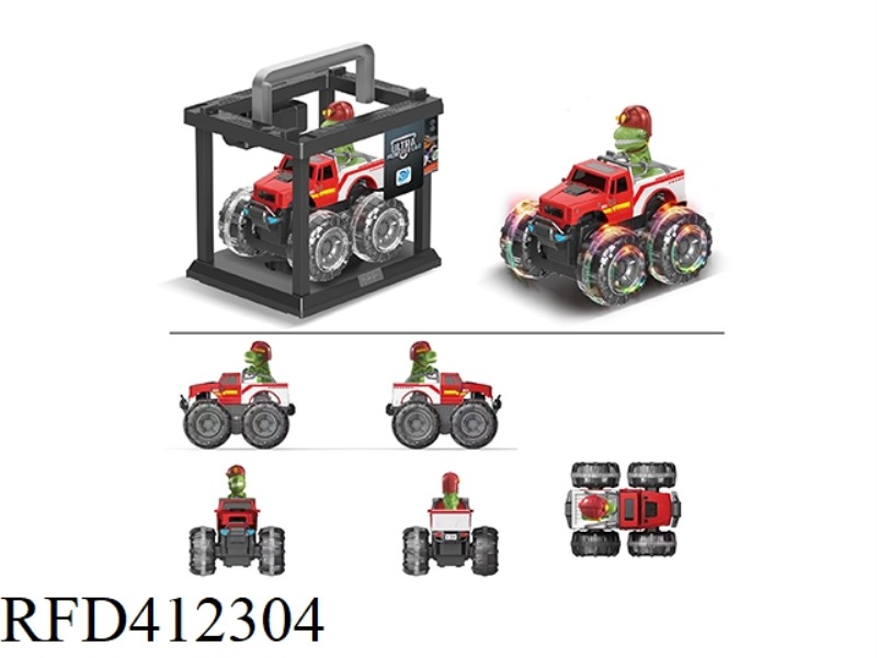 COLORFUL WHEEL INERTIAL PICKUP TRUCK FIRE DINOSAUR TRUCK