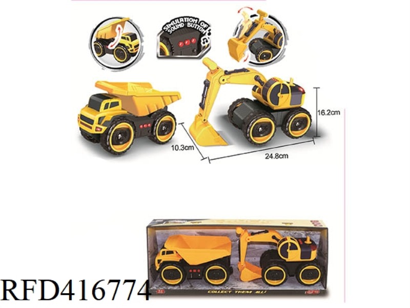 MEDIUM-SIZED INERTIAL ORIENTAL CAR + EXCAVATOR