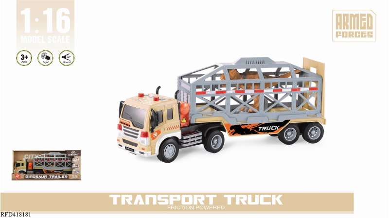 1:16 INERTIAL DINOSAUR TRAILER (WITH LIGHT AND MUSIC) UNDERWRITTEN BY THE UNITED STATES