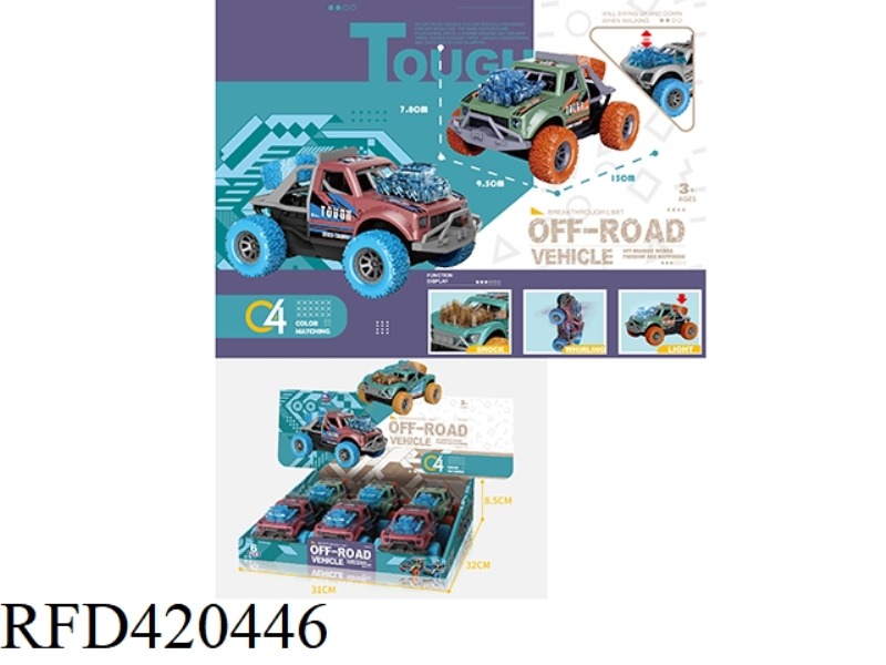 INERTIAL ROTATION OFF-ROAD VEHICLE WITH ACTION, LIGHTING, SOUND EFFECTS (INCLUDE) 6PCS
