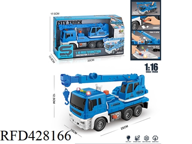 1:16 INERTIAL BOOM CRANE WITH LIGHTS, MUSIC AND AIR PRESSURE