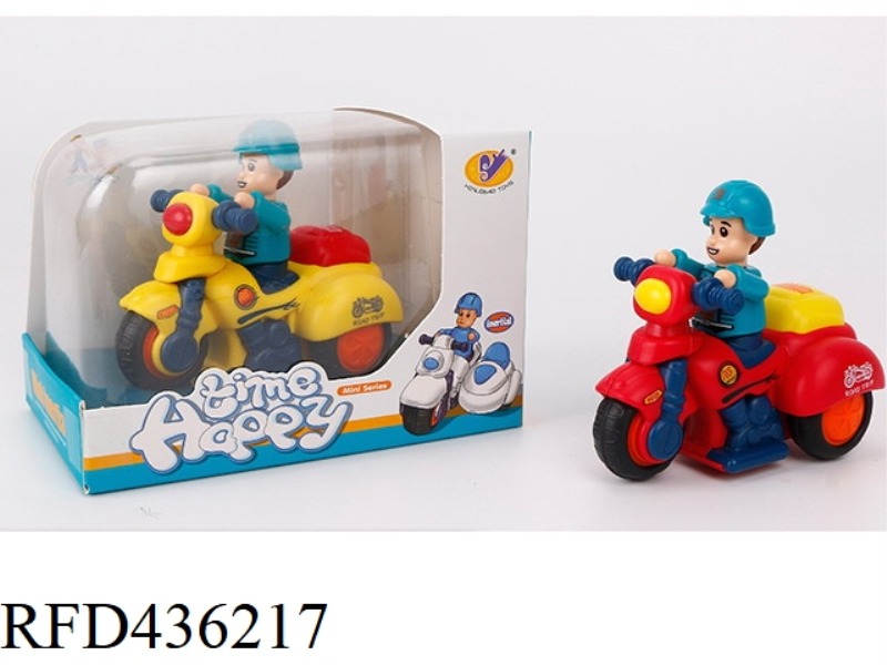 CARTOON INERTIAL RACING MOTORCYCLE (SITTING PERSON)
