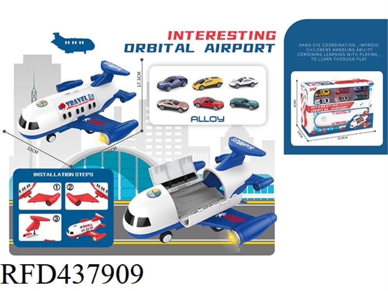 STORAGE AIRCRAFT POLICE SERIES WITH 6 OLD ALLOY CARS