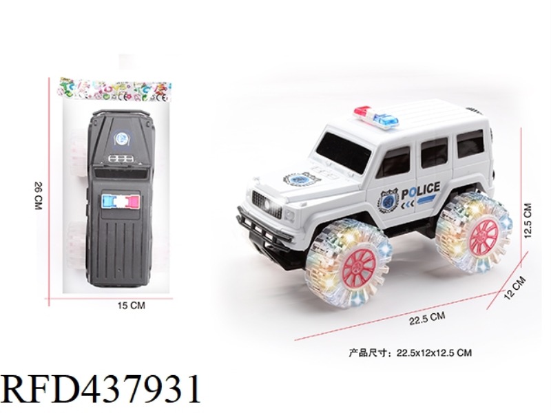 1: 18 INERTIA MERCEDES BENZ BIG G POLICE CAR WITH HEADLIGHTS AND FOUR-WHEEL COLORFUL LIGHTS