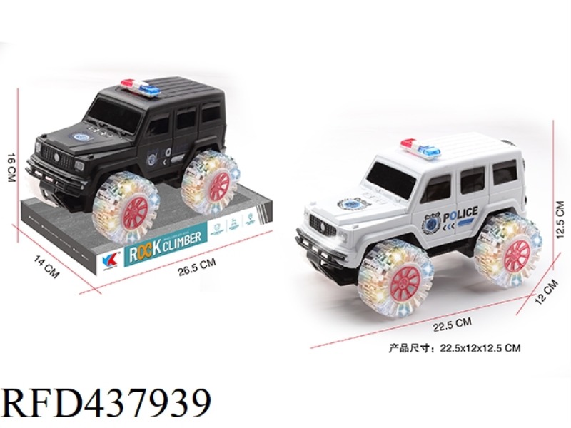 1: 18 INERTIA MERCEDES BENZ BIG G POLICE CAR WITH HEADLIGHTS AND FOUR-WHEEL COLORFUL LIGHTS