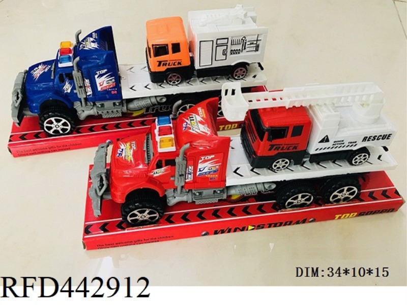 INERTIA TRACTOR TOWING FIRE TRUCK