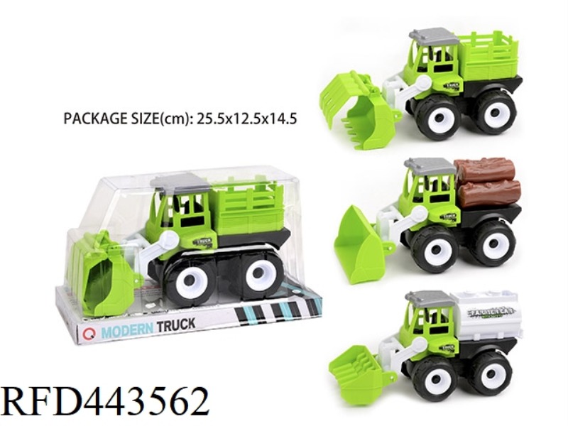 INERTIA FARM CART (BUCKET, STICKS, OIL TANK)