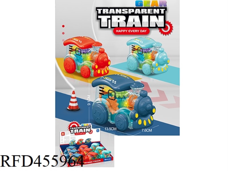 GEAR LIGHT TRANSPARENT TRAIN (MIXED LOADING OF THREE COLORS) 9PCS