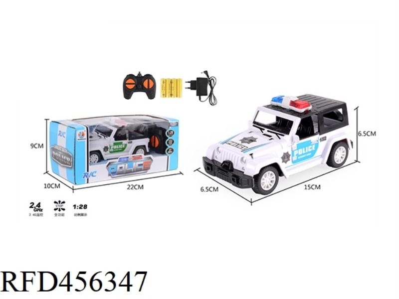 1:28 FOUR-CHANNEL REMOTE CONTROL POLICE CAR WRANGLER