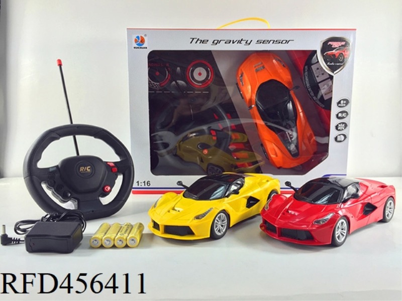 1:16 GRAVITY SENSING STEERING WHEEL FERRARI SIMULATION CAR BLACK WINDOW