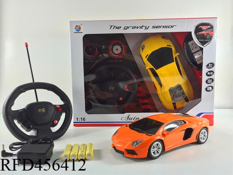 1:16 GRAVITY SENSING STEERING WHEEL LAMBORGHINI SIMULATION CAR BLACK WINDOW