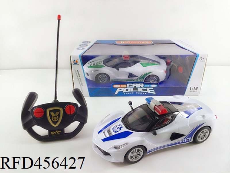 1:16 FOUR-CHANNEL LIGHT REMOTE CONTROL FERRARI POLICE CAR BRIGHT WINDOW SEAT