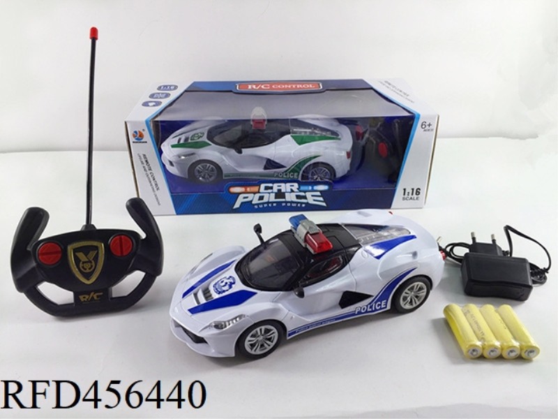 1:16 FOUR-CHANNEL LIGHT REMOTE CONTROL FERRARI POLICE CAR BRIGHT WINDOW SEAT