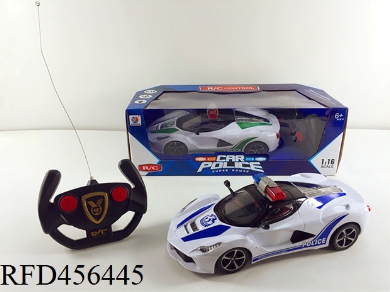 1:16 TWO-CHANNEL LIGHT REMOTE CONTROL FERRARI POLICE CAR BRIGHT WINDOW SEAT
