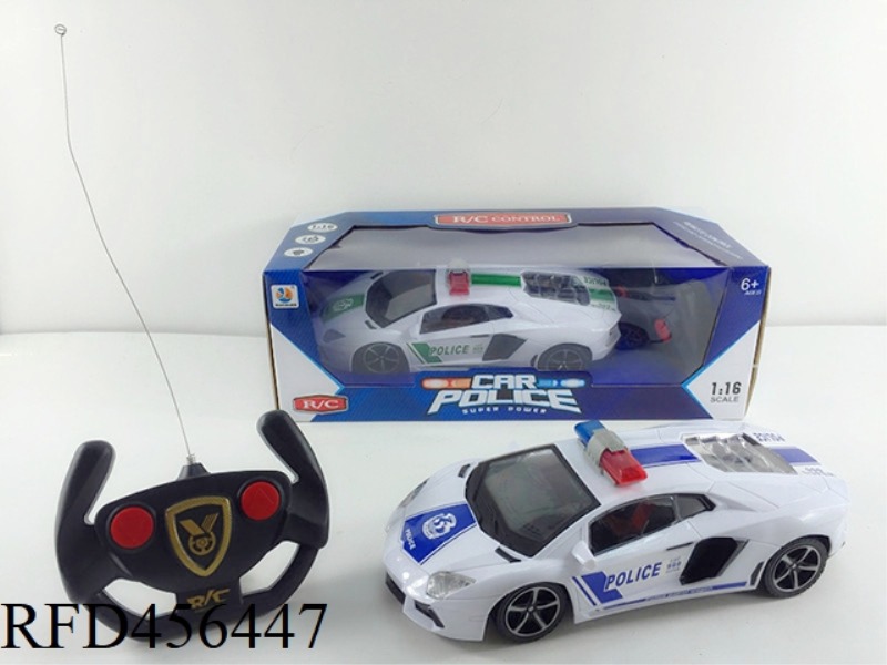 1:16 TWO-CHANNEL LIGHT REMOTE CONTROL LAMBORGHINI POLICE CAR BRIGHT WINDOW SEAT