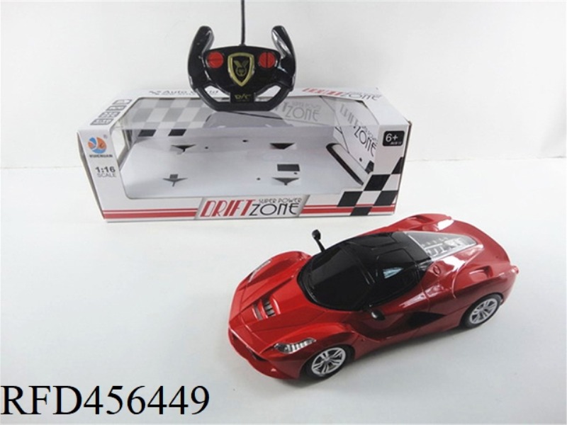 1:16 FOUR-CHANNEL LIGHT REMOTE CONTROL FERRARI SIMULATION CAR BLACK WINDOW